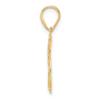 14k Yellow Gold Polished Etched Number 35 Pendant