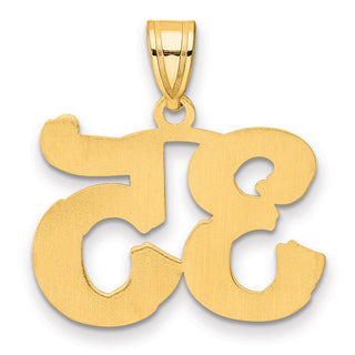 14k Yellow Gold Polished Etched Number 35 Pendant