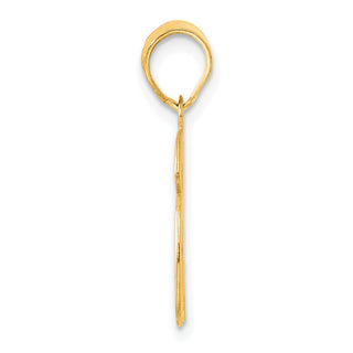 14k Yellow Gold Polished Etched Number 36 Pendant