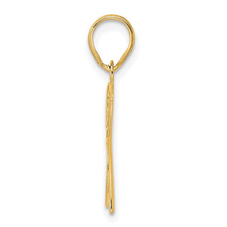 14k Yellow Gold Polished Etched Number 37 Pendant