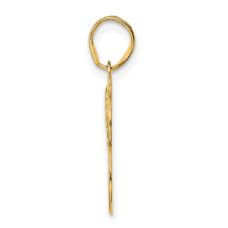 14k Yellow Gold Polished Etched Number 38 Pendant
