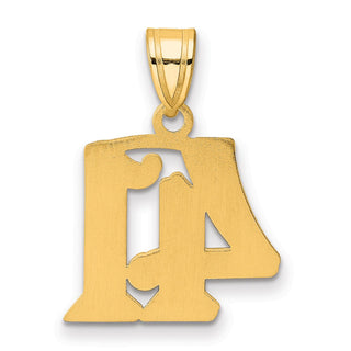 14k Yellow Gold Polished Etched Number 41 Pendant