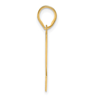 14k Yellow Gold Polished Etched Number 42 Pendant
