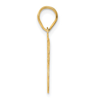 14k Yellow Gold Polished Etched Number 43 Pendant