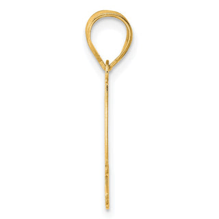 14k Yellow Gold Polished Etched Number 44 Pendant