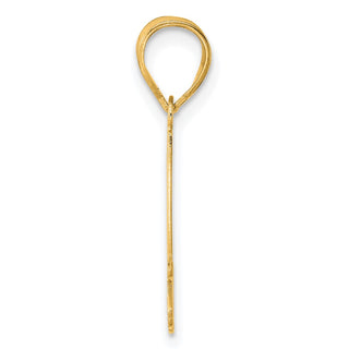 14k Yellow Gold Polished Etched Number 44 Pendant