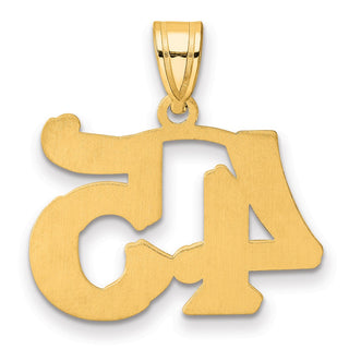 14k Yellow Gold Polished Etched Number 45 Pendant
