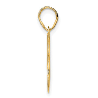 14k Yellow Gold Polished Etched Number 46 Pendant