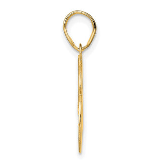 14k Yellow Gold Polished Etched Number 46 Pendant