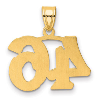 14k Yellow Gold Polished Etched Number 46 Pendant