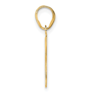 14k Yellow Gold Polished Etched Number 47 Pendant