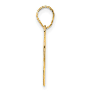 14k Yellow Gold Polished Etched Number 48 Pendant