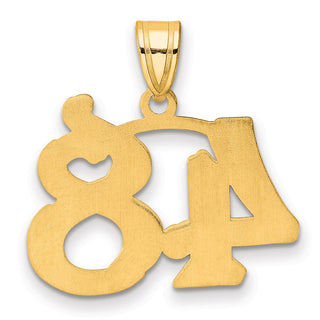 14k Yellow Gold Polished Etched Number 48 Pendant