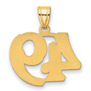 14k Yellow Gold Polished Etched Number 49 Pendant