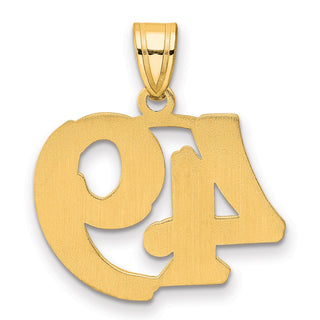 14k Yellow Gold Polished Etched Number 49 Pendant