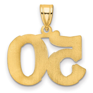 14k Yellow Gold Polished Etched Number 50 Pendant
