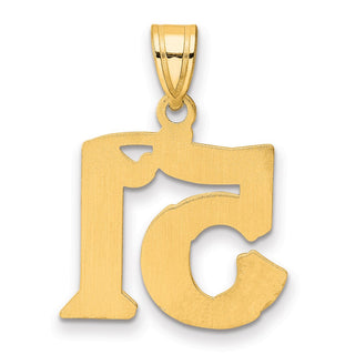 14k Yellow Gold Polished Etched Number 51 Pendant