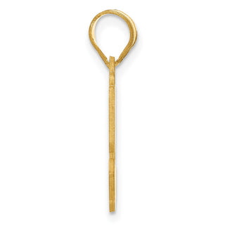 14k Yellow Gold Polished Etched Number 52 Pendant