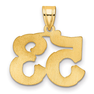 14k Yellow Gold Polished Etched Number 53 Pendant
