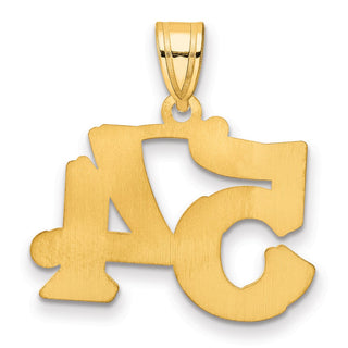 14k Yellow Gold Polished Etched Number 54 Pendant