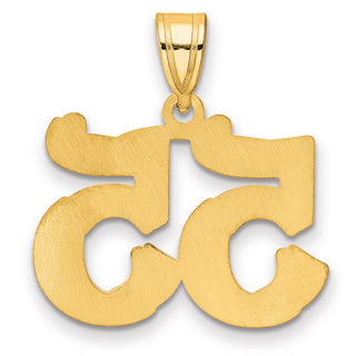 14k Yellow Gold Polished Etched Number 55 Pendant