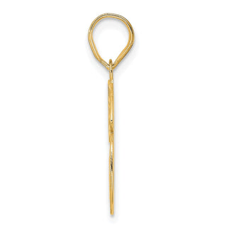 14k Yellow Gold Polished Etched Number 56 Pendant