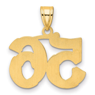 14k Yellow Gold Polished Etched Number 56 Pendant