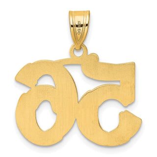 14k Yellow Gold Polished Etched Number 56 Pendant