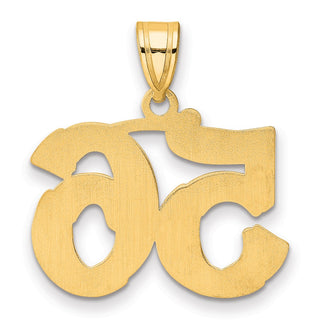 14k Yellow Gold Polished Etched Number 56 Pendant
