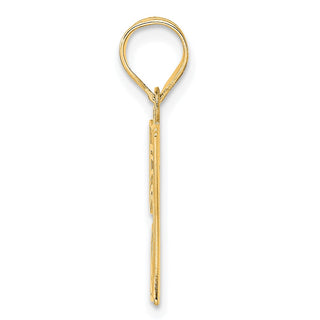 14k Yellow Gold Polished Etched Number 57 Pendant