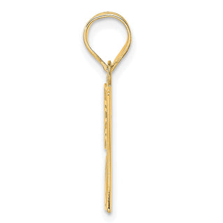 14k Yellow Gold Polished Etched Number 57 Pendant