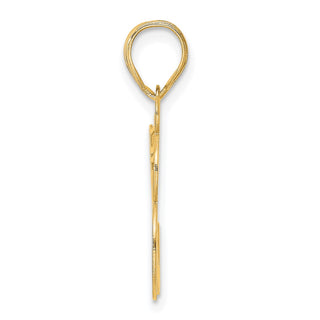 14k Yellow Gold Polished Etched Number 58 Pendant