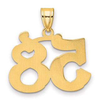 14k Yellow Gold Polished Etched Number 58 Pendant