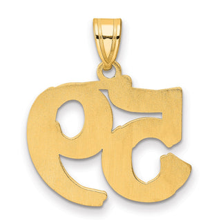 14k Yellow Gold Polished Etched Number 59 Pendant