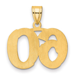 14k Yellow Gold Polished Etched Number 60 Pendant