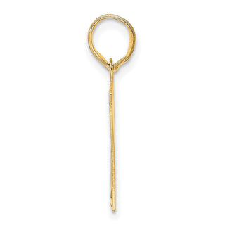 14k Yellow Gold Polished Etched Number 61 Pendant