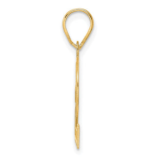 14k Yellow Gold Polished Etched Number 62 Pendant