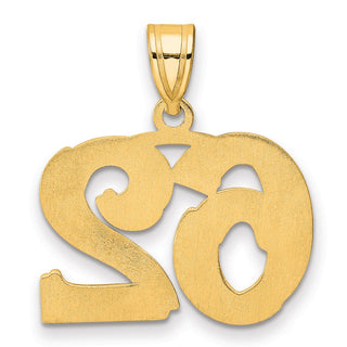 14k Yellow Gold Polished Etched Number 62 Pendant