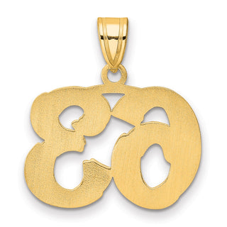 14k Yellow Gold Polished Etched Number 63 Pendant
