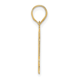 14k Yellow Gold Polished Etched Number 64 Pendant