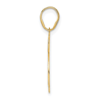 14k Yellow Gold Polished Etched Number 65 Pendant