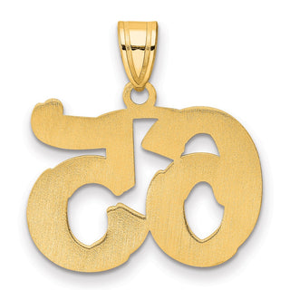14k Yellow Gold Polished Etched Number 65 Pendant