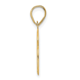 14k Yellow Gold Polished Etched Number 66 Pendant