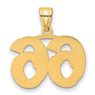 14k Yellow Gold Polished Etched Number 66 Pendant