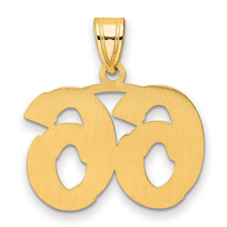 14k Yellow Gold Polished Etched Number 66 Pendant