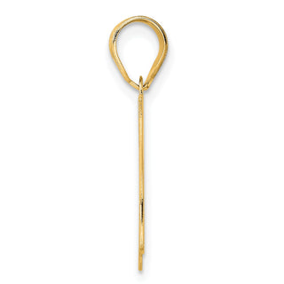 14k Yellow Gold Polished Etched Number 67 Pendant