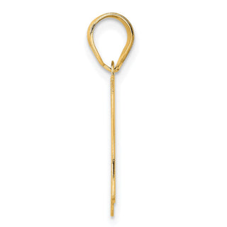 14k Yellow Gold Polished Etched Number 67 Pendant