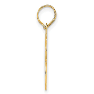 14k Yellow Gold Polished Etched Number 68 Pendant