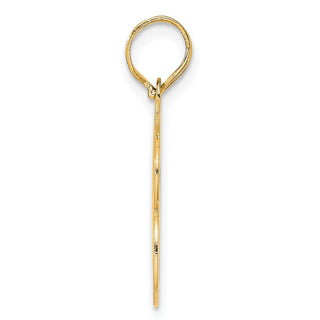 14k Yellow Gold Polished Etched Number 68 Pendant