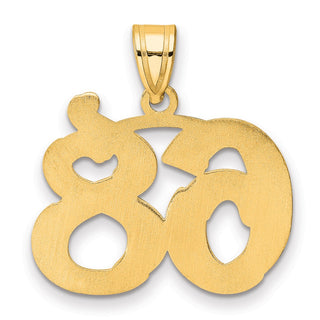 14k Yellow Gold Polished Etched Number 68 Pendant